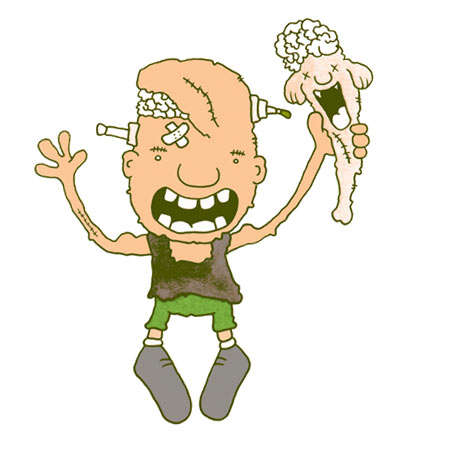 Frankensteinchens Lieblingskuscheltier . Version f&uuml;r die Monsterbox von Slanted . 2014.03