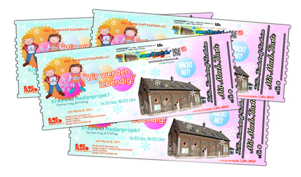 Eintrittskarte Winter Spezial Januar 2014 im Kindertreff Kostheim . 2013.12
