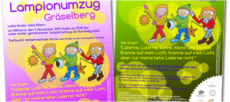 Flyer und Plakat Lampionumzug Gr&auml;selberg 2015 