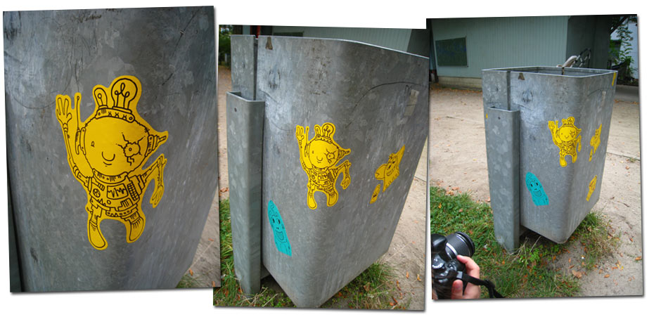 cyborgkid yellow sticker dustbin . 2014.09 
