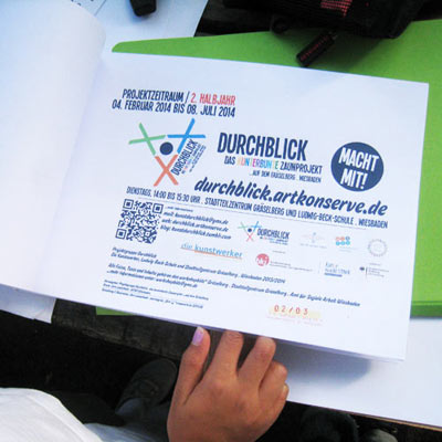 Die Dokumentation vom 2. Projekthalbjahr von Durchblick . das kunterbunte Zaunprojekt auf dem Gr&auml;selberg 2014 