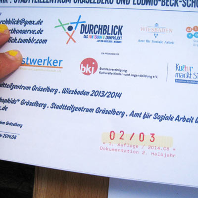 Die Dokumentation vom 2. Projekthalbjahr von Durchblick . das kunterbunte Zaunprojekt auf dem Gr&auml;selberg 2014 