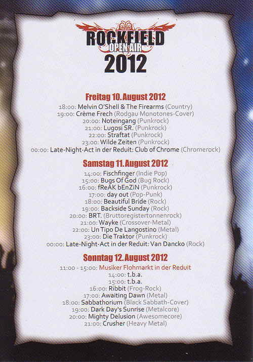 Rockfield Open-Air 2012 . Flyer