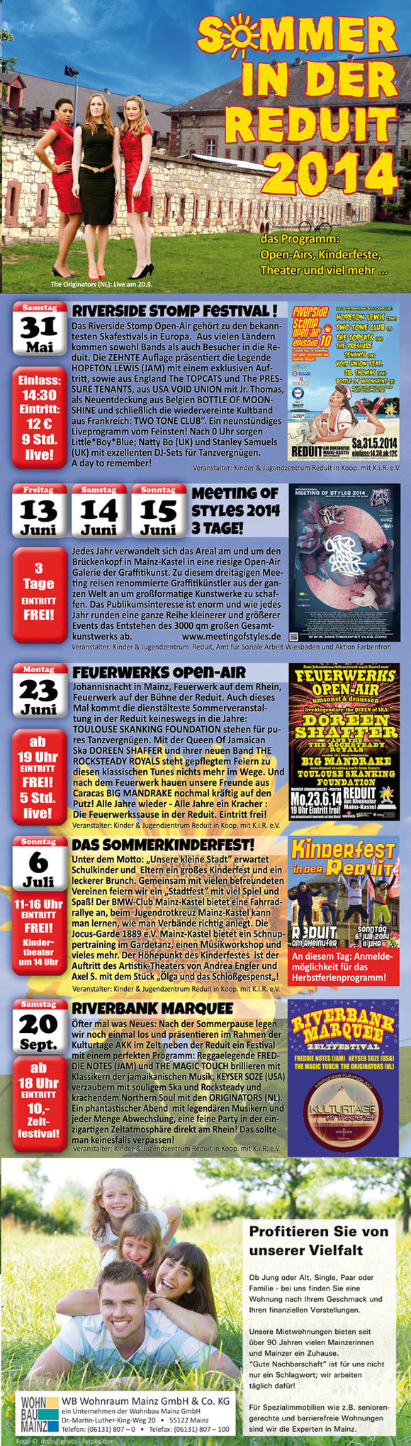...auf einen Blick . Programm- und Veranstaltungsübersicht 2014 . Sommer in der Reduit 