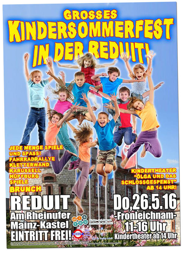 Großes Kindersommerfest in der Reduit 2016 . Donnerstag, 26. Mai 2016 (Fronleichnam)