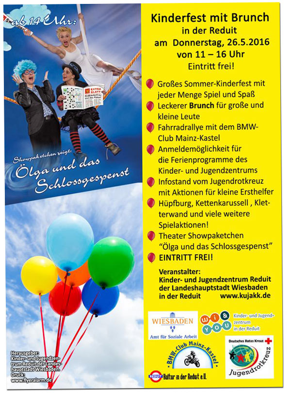 Großes Kindersommerfest in der Reduit 2016 . Donnerstag, 26. Mai 2016 (Fronleichnam)